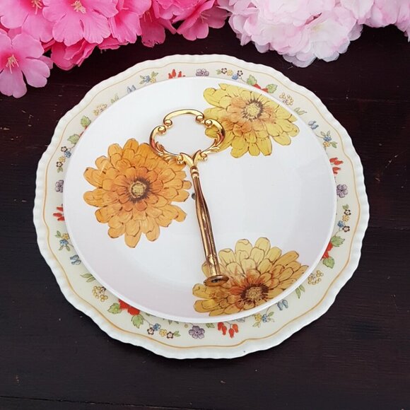 Handmade 2 Tier Cake Stand Dessert Jewelry Trinket Tray Tea Party Decor Gift - Picture 3 of 5